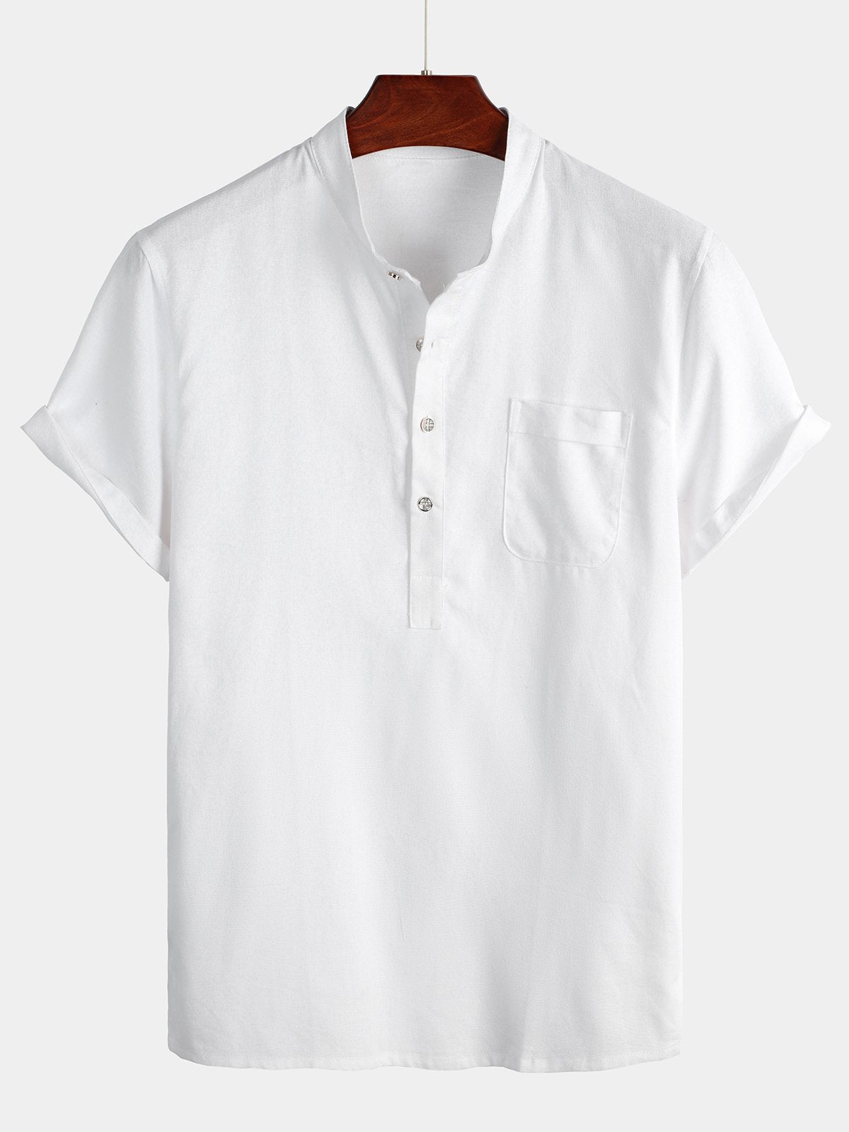 Camicia bianca da uomo in lino e cotone