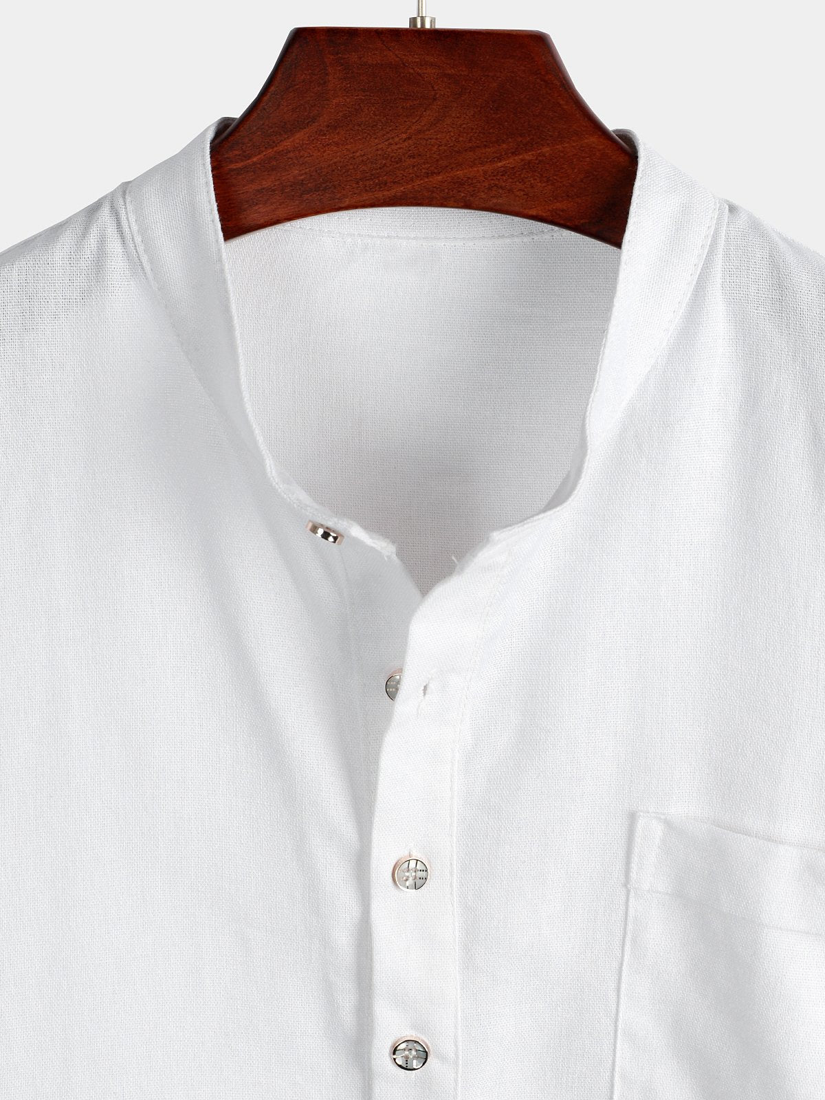 Camicia bianca da uomo in lino e cotone