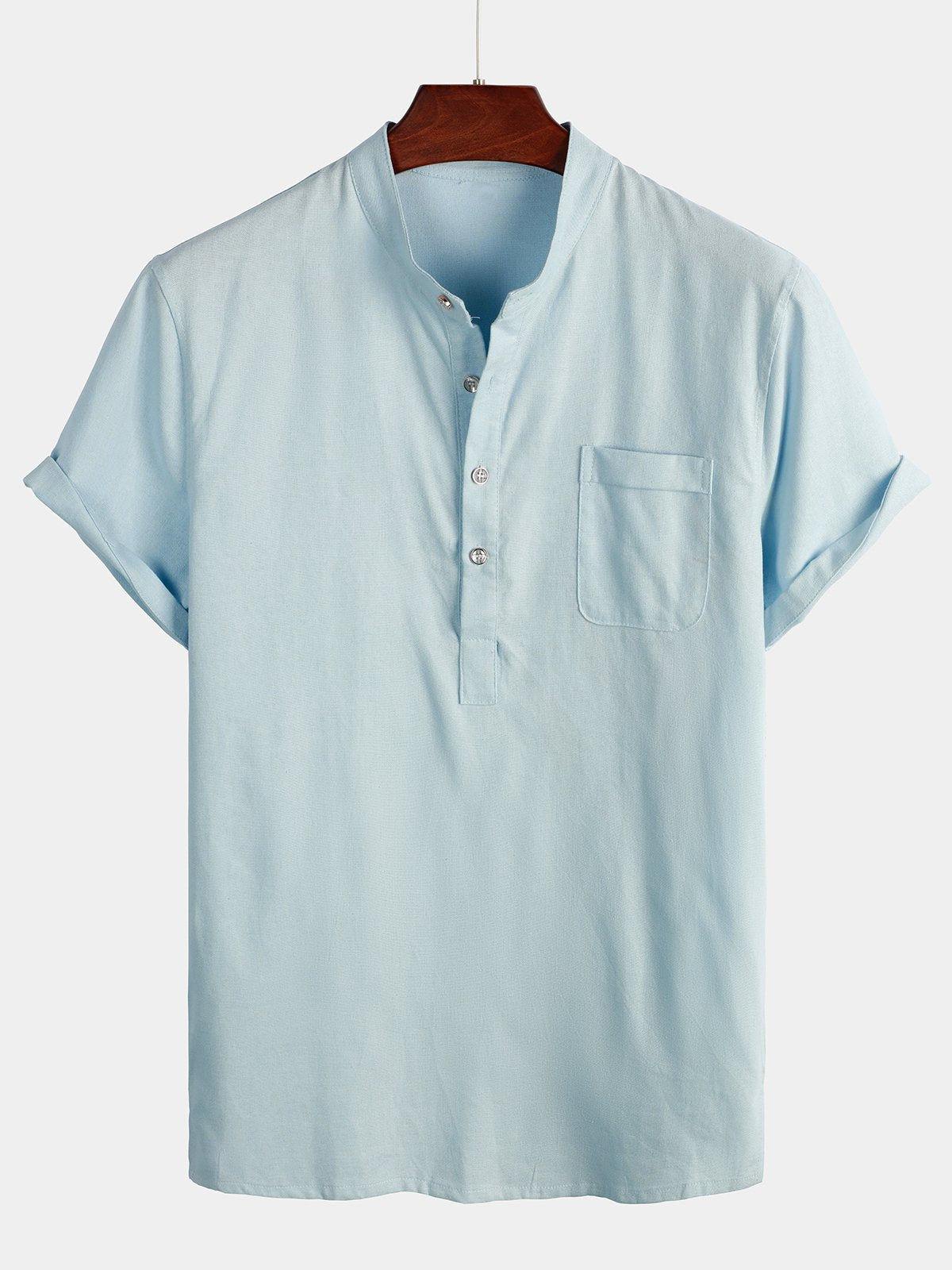 Camicia bianca da uomo in lino e cotone