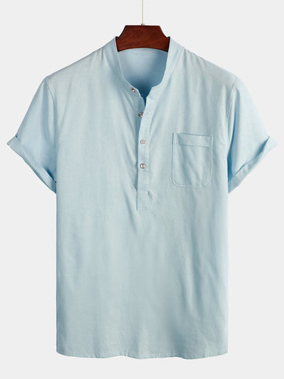 Camicia bianca da uomo in lino e cotone