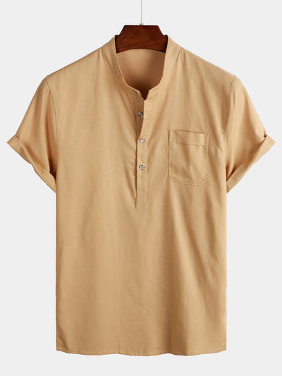 Camicia bianca da uomo in lino e cotone