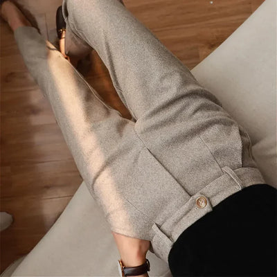 Pantaloni casual a spina di pesce