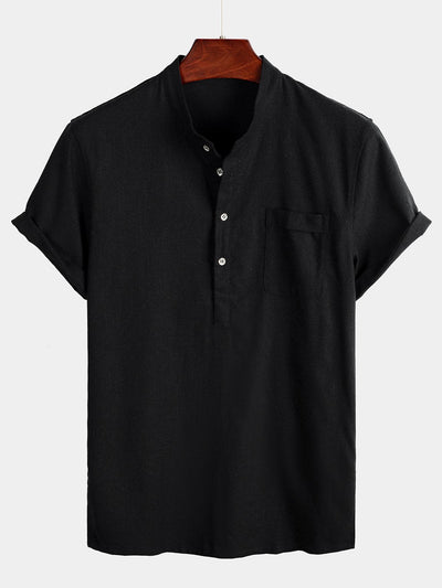 Camicia bianca da uomo in lino e cotone