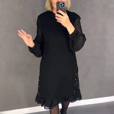 Jbobibon | Abito elegante a pois con dettagli con bottoni