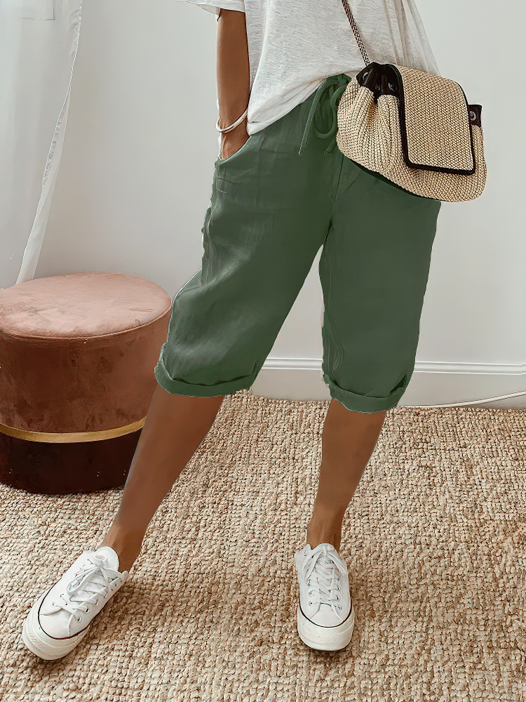 Marthe™ | Pantaloni Corti con Orlo Arrotolato