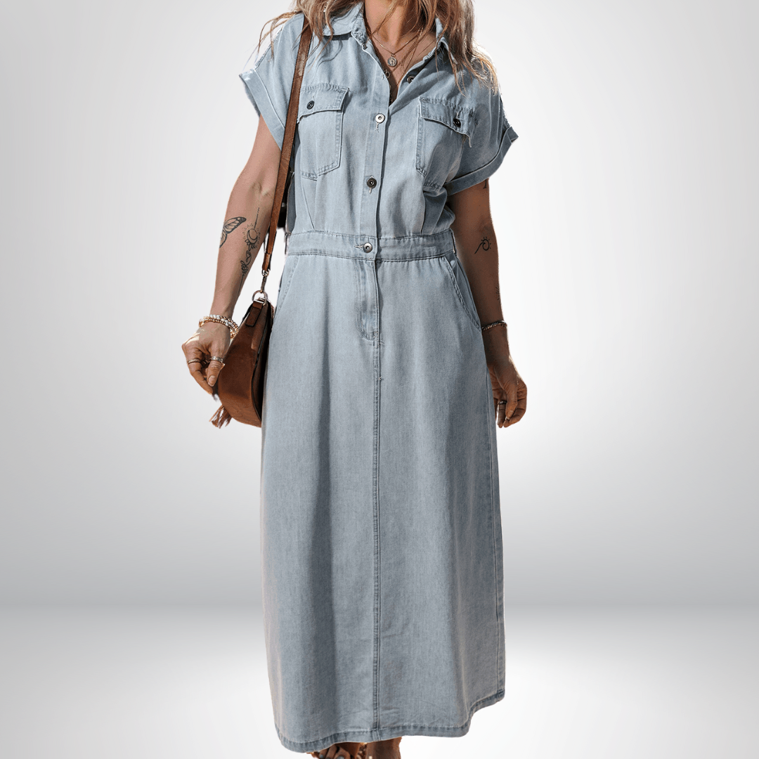 Vittoria™ | Abito in Denim con Maniche Pipistrello