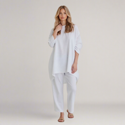 Mireille™ | Completo in Lino e Cotone Artigianale
