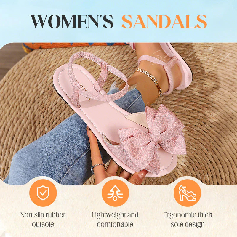 Jana | Sandali bassi casual con fiocco elegante e suola morbida