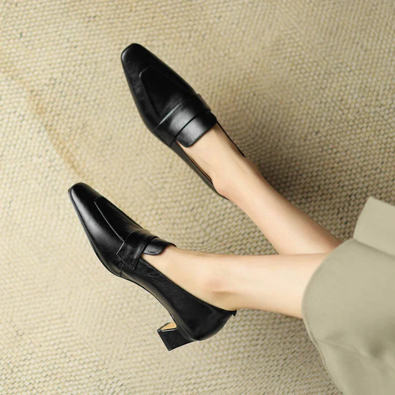 Elisabetta™ | Mocassini con Tacco Chunky a Punta