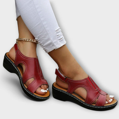 Christina™ | Sandali Ortopedici in Pelle con Tacco