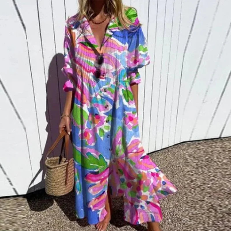 Dalila™ | Abito Maxi Boho Floreale