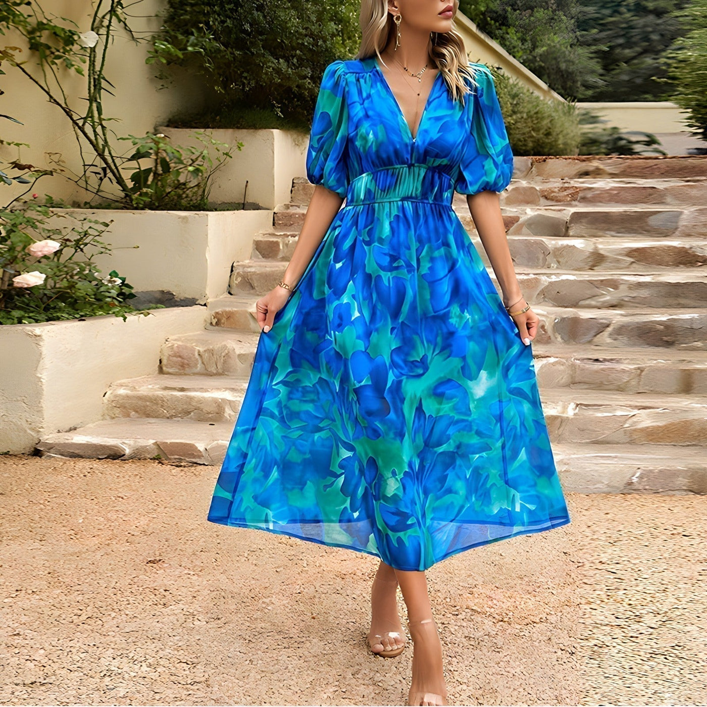 Luna™ | Abito midi scollo V