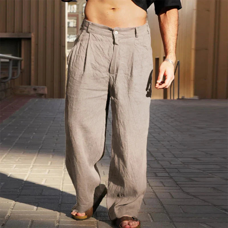 Adriano™ | Pantaloni di Lino a Gamba Larga