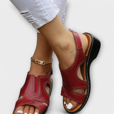 Christina™ | Sandali Ortopedici in Pelle con Tacco