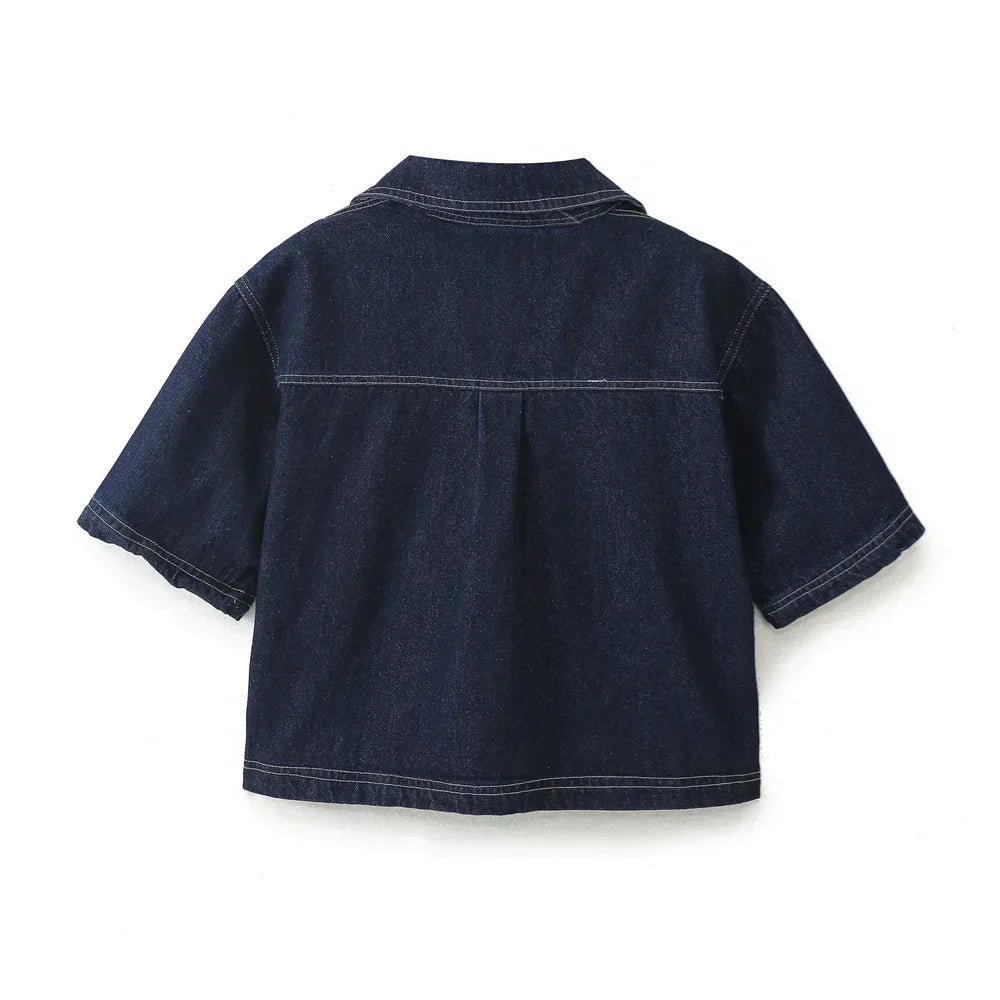 Elisa™ | Set in Denim con Scollatura a V