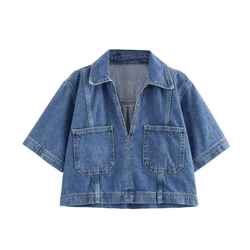 Elisa™ | Set in Denim con Scollatura a V