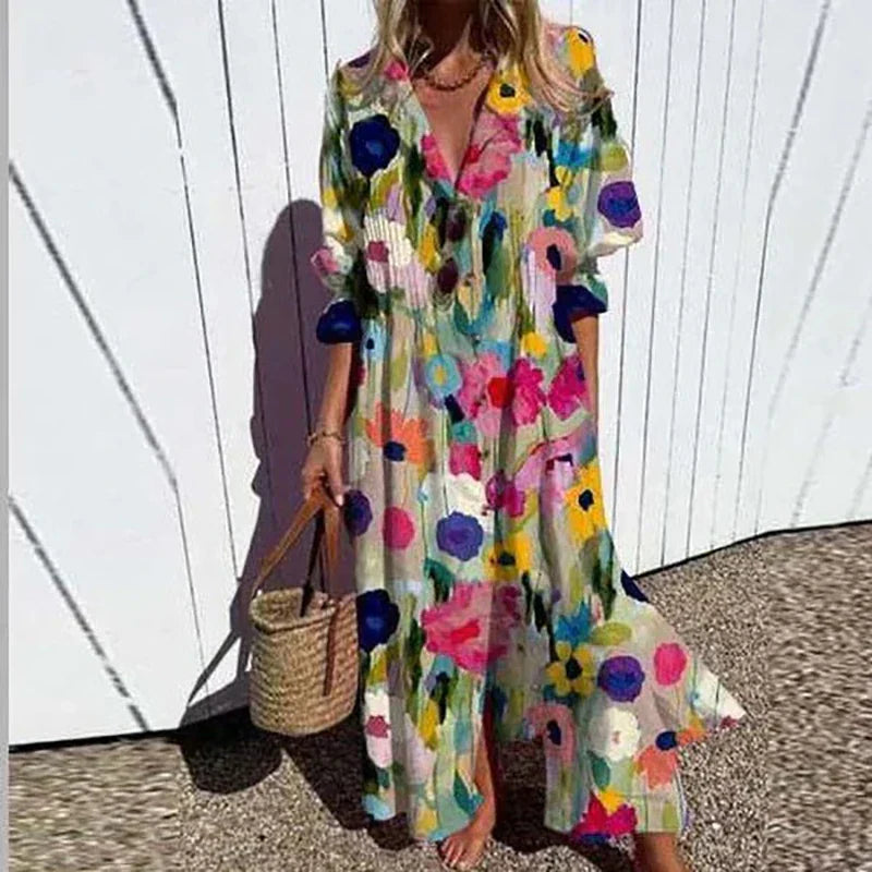 Dalila™ | Abito Maxi Boho Floreale
