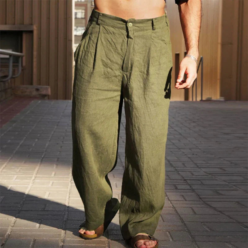 Adriano™ | Pantaloni di Lino a Gamba Larga