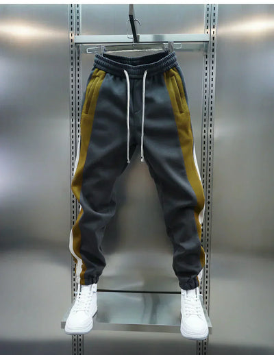 Pantaloni alla moda con strisce a contrasto