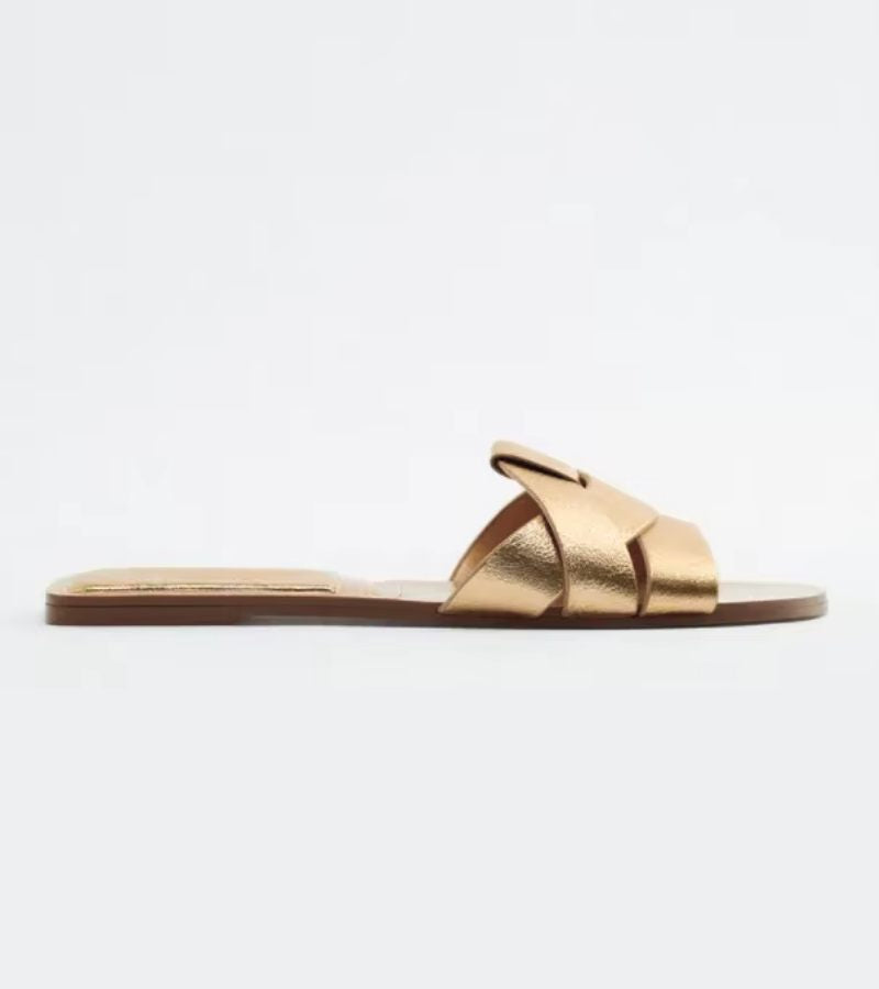 ZABA | Sandali Bassi con Eleganza Intrecciata