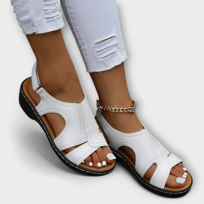 Christina™ | Sandali Ortopedici in Pelle con Tacco