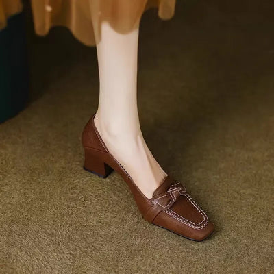 Sibilla™ | Mocassini Retro con Fiocco