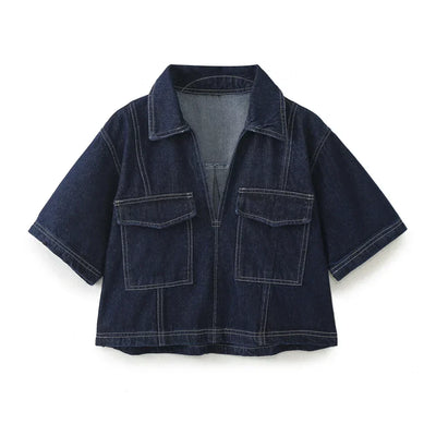 Elisa™ | Set in Denim con Scollatura a V