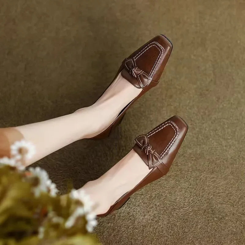 Sibilla™ | Mocassini Retro con Fiocco