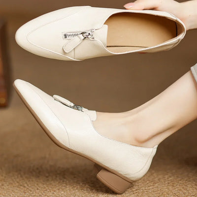 Ariane™ | Ballerine Oxford con Zip Frontale
