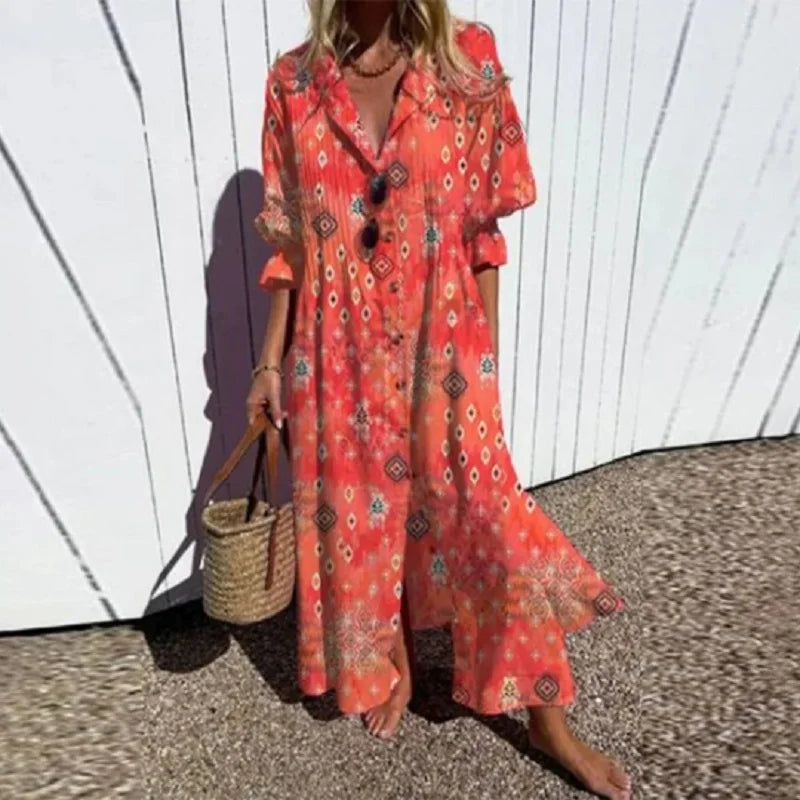 Dalila™ | Abito Maxi Boho Floreale