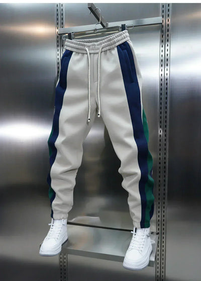 Pantaloni alla moda con strisce a contrasto