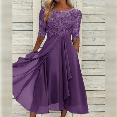Taryn™ | Abito Midi in Pizzo Elegante