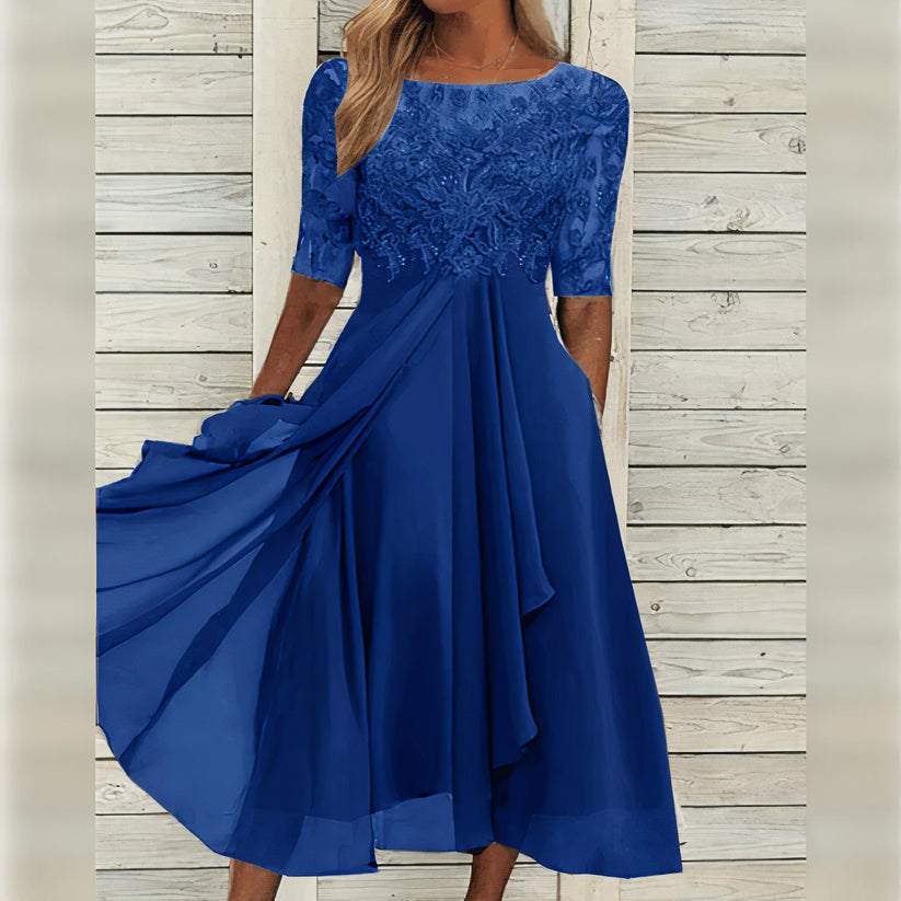 Taryn™ | Abito Midi in Pizzo Elegante