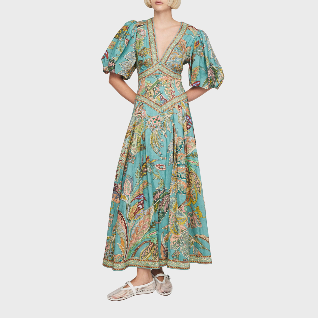 Amelia Quinn™ | Abito Maxi con Maniche a Palloncino