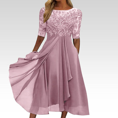 Taryn™ | Abito Midi in Pizzo Elegante