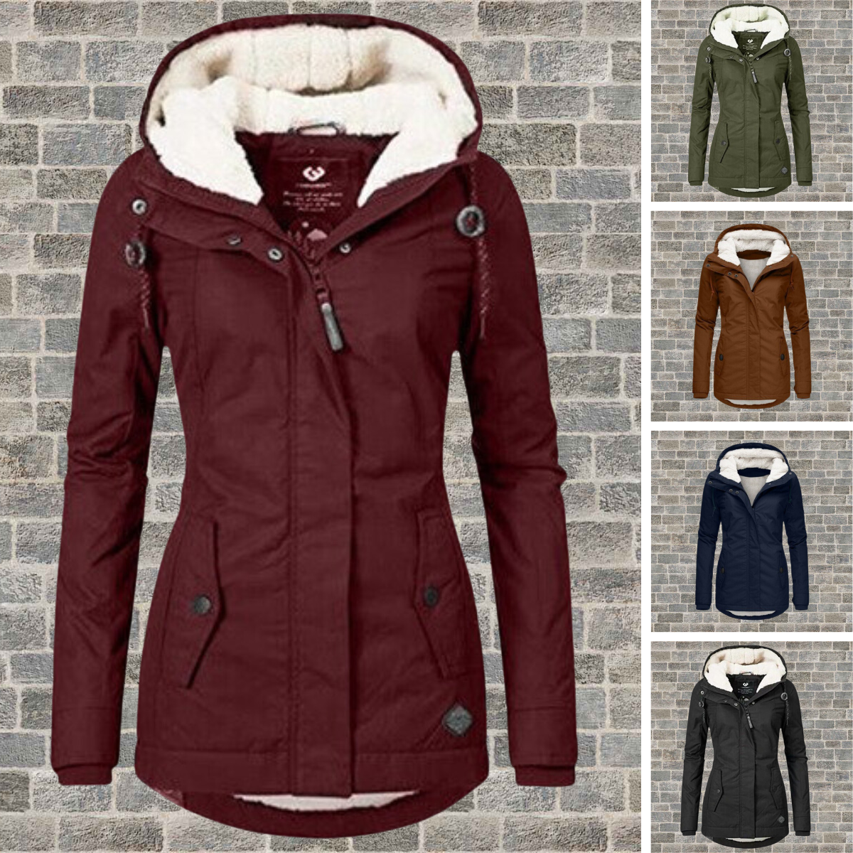 Jenna™ | Giacca con Cappuccio in Sherpa Accogliente
