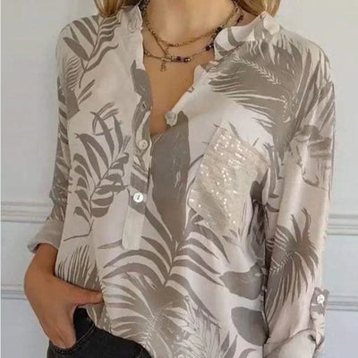 Hydra | Top stampato di tendenza con scollo a V