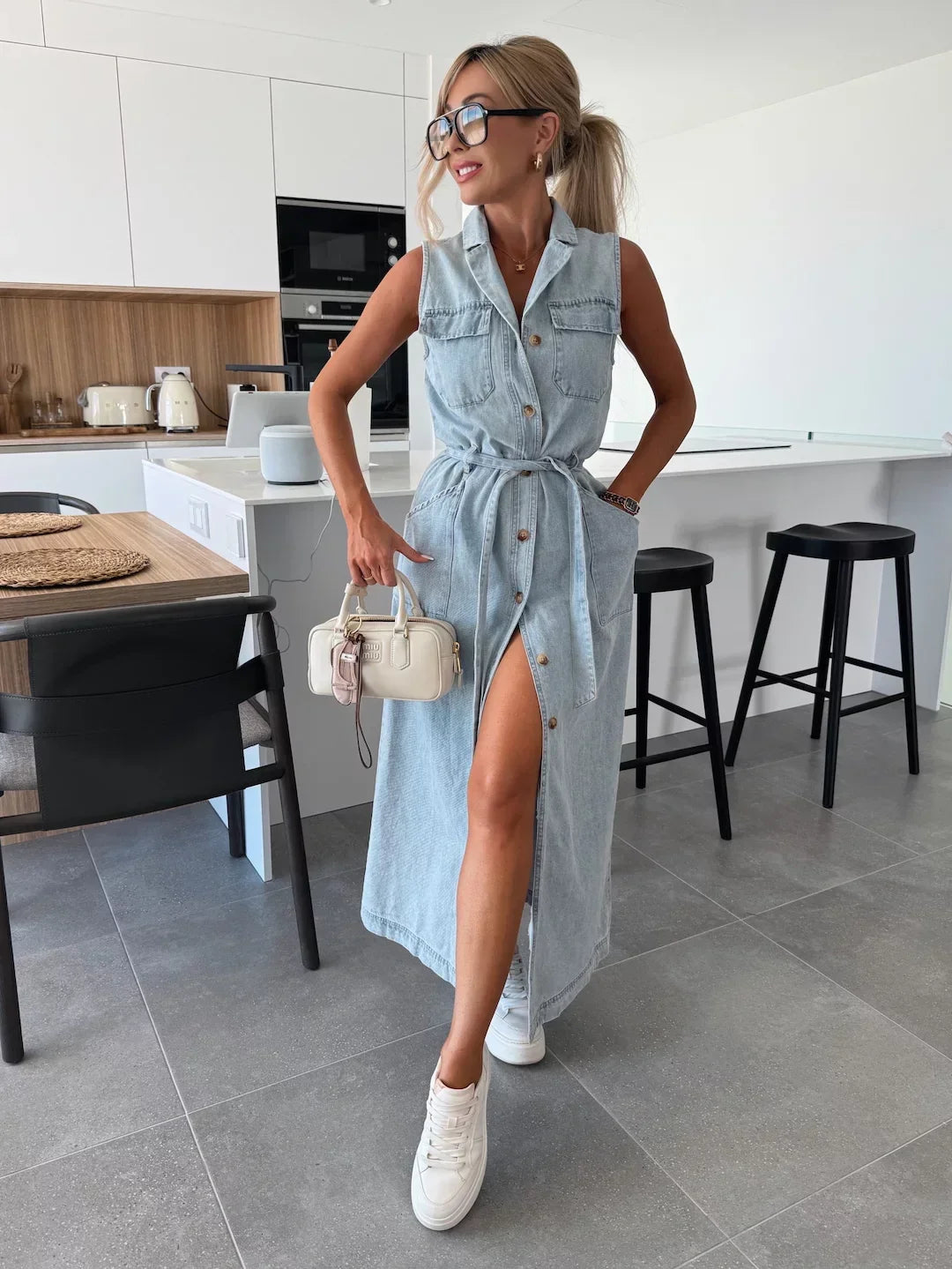 Isabelle™ | Maxi Abito in Denim