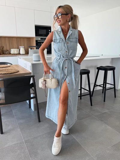 Isabelle™ | Maxi Abito in Denim