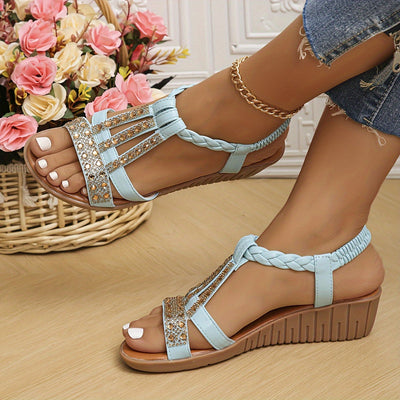 Elara™ | Sandali Intrecciati in Cristallo