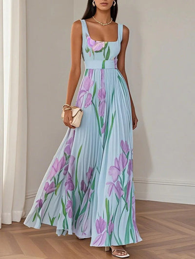 Marina™ | Abito Maxi in Chiffon Plissé