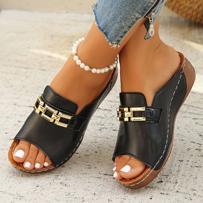 Romy™ | Sandali Slide Gold-Link