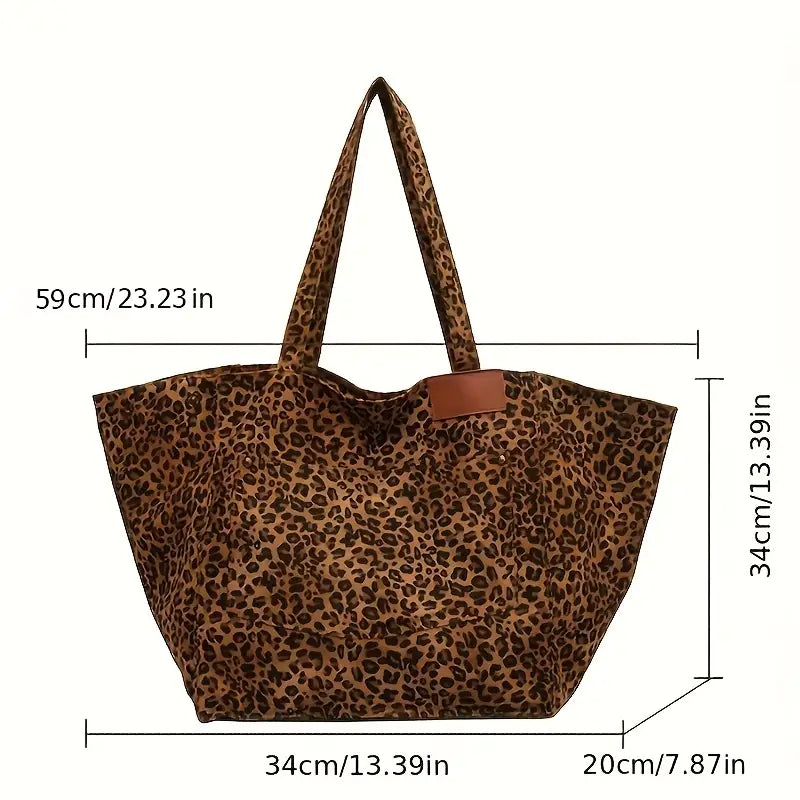 Marta™ | Borsa a Spalla in Tela con Stampa Leopardo