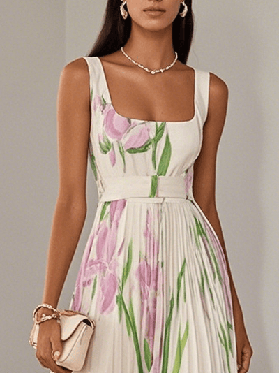 Marina™ | Abito Maxi in Chiffon Plissé