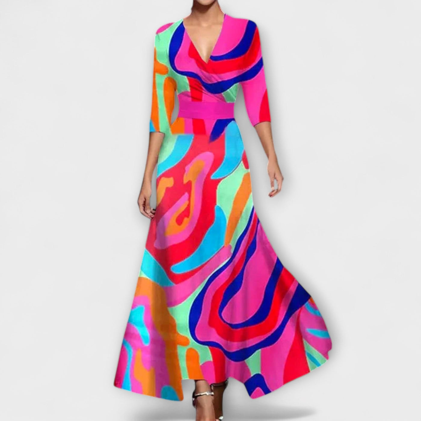 Flavia™ | Elegante Vestito da Donna con Design a Maniche