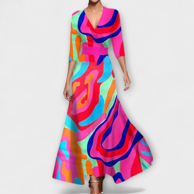 Flavia™ | Elegante Vestito da Donna con Design a Maniche