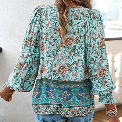 Mara | Camicia elegante stampata con scollo a V