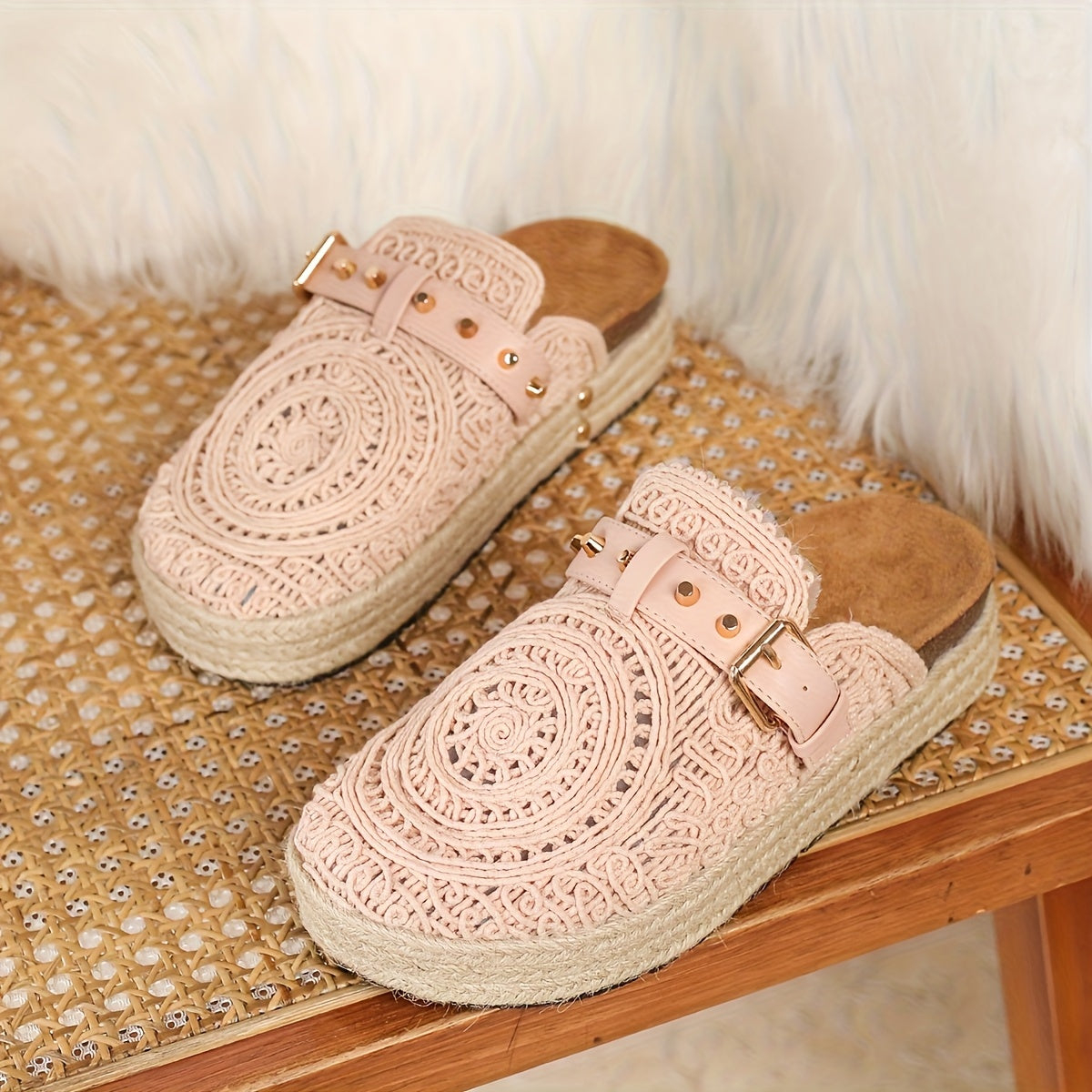 Solene™ | Mules Boho all'Uncinetto