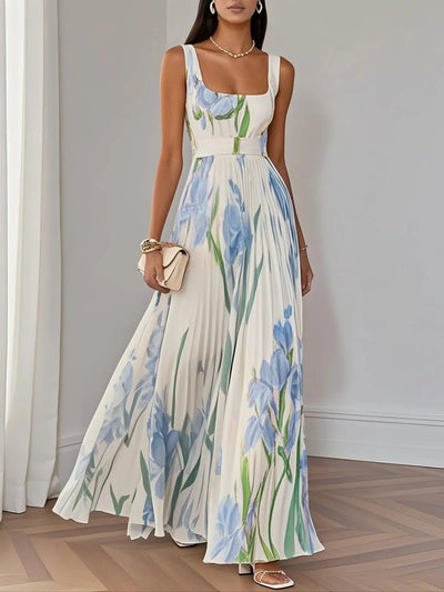 Marina™ | Abito Maxi in Chiffon Plissé