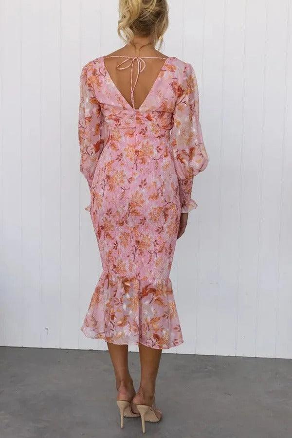 Melissa™ | Abito Midi con Rouches Floreale